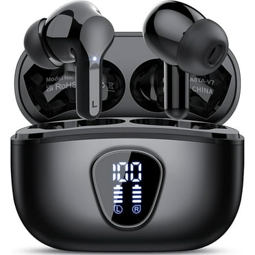 Wireless Earbuds, Bluetooth Headset with Microphone Touch Control , Bluetooth Headphones V5.3 with Wireless Charging Case & LED Power Display, High-Fidelity Stereo Earphones for Sports and Work