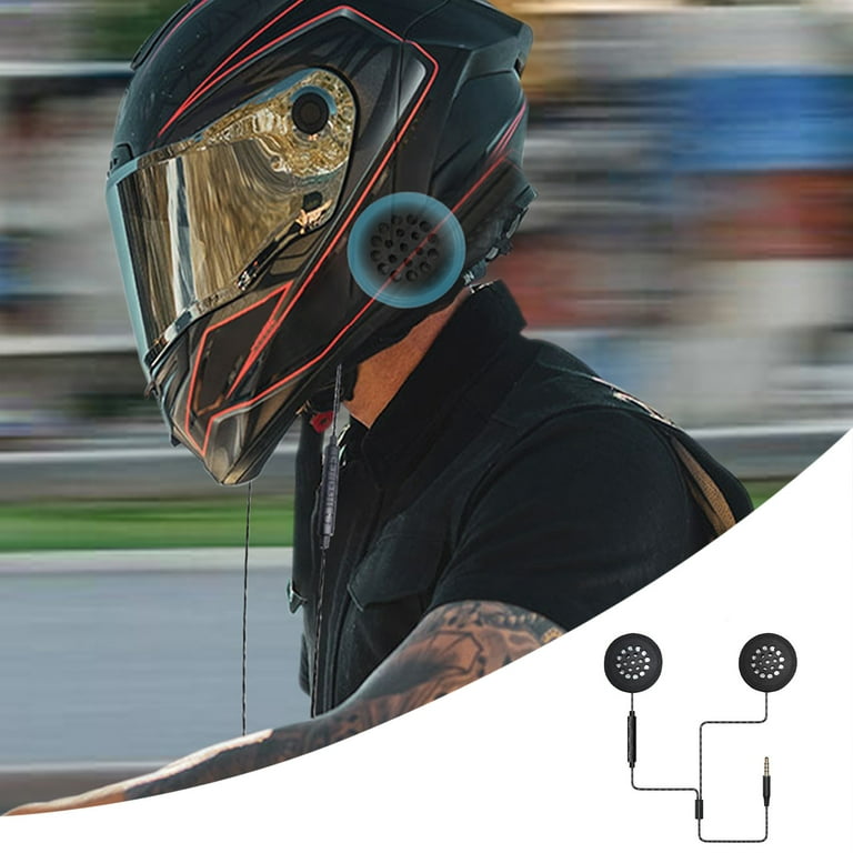 Wireless Earbuds Bluetooth Motorcycle Helmet Headset Dual Speakers Earbud Headphones Flat Headband Earphones 3.5mm Stereo Plug
