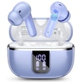 thumbnail image 1 of Wireless Earbuds Bluetooth Noise Cancelling Ear Buds for iPhone Android Sports Workout, 46H Playtime, Microphone Deep Bass Stereo, LED Display, Waterproof in Ear Earphone, Light Blue, 1 of 8