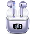 thumbnail image 1 of Wireless Earbuds Bluetooth 5.4 Noise Cancelling for iPhone Android with 4 ENC Mic, Dual LED Display, 50H Playtime IPX7 Waterproof In Ear Headphones, Purple, 1 of 8