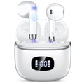 thumbnail image 1 of Wireless Earbuds Bluetooth 5.4​ Noise Cancelling for iPhone Android with 4 ENC Mic, Dual LED Display, 50H Playtime IPX7 Waterproof In Ear Headphones, White, 1 of 8