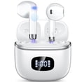 thumbnail image 1 of Wireless Earbuds Bluetooth Noise Cancelling for iPhone Android with 4 ENC Mic, Dual LED Display, 50H Playtime IPX7 Waterproof In Ear Headphones, White, 1 of 8