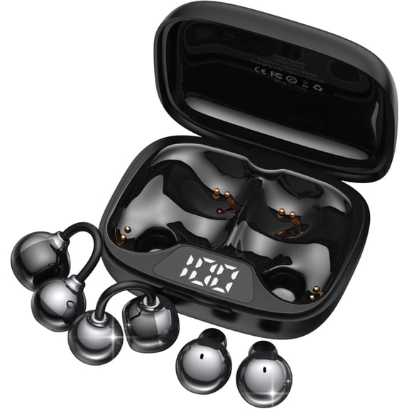 Wireless Earbuds Bluetooth,Open-Ear Clip & Sleep Headphones, 36H Battery, Bass Sound, Ultra Comfortable, IPX5