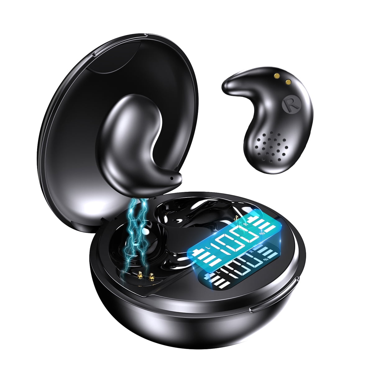 Wireless Earbuds Bone Conduction Wired Headphones with Noise Cancelling Sweat Resistant Headphones for Cycling Running and Other Sports Black