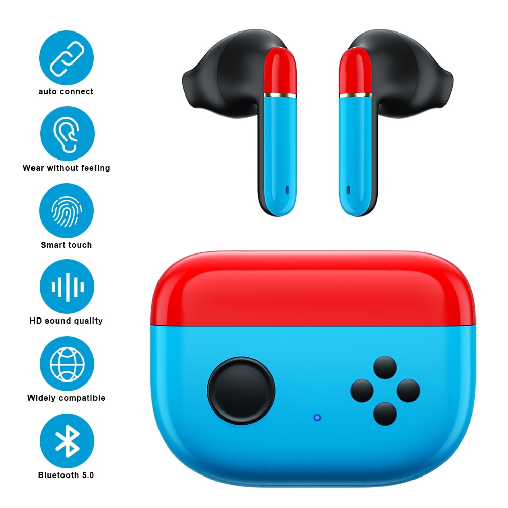 Wireless Earbuds with Charging Case, Bluetooth 5.0 Headphones Game/Music  Mode Earphones, Deep Bass Stereo Sound Gaming Earbuds in Ear Built in Mic  Headset for iPhone Android, Blue - Walmart.com