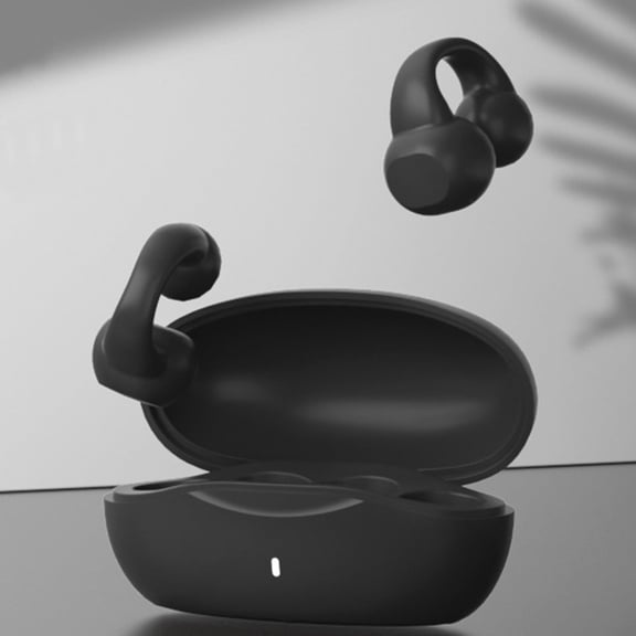 Wireless Earbuds (Clip-Ear) - Bluetooth 9D Stereo Surround Sound, Comfortable Secure Fit for Daily Use & Commutes