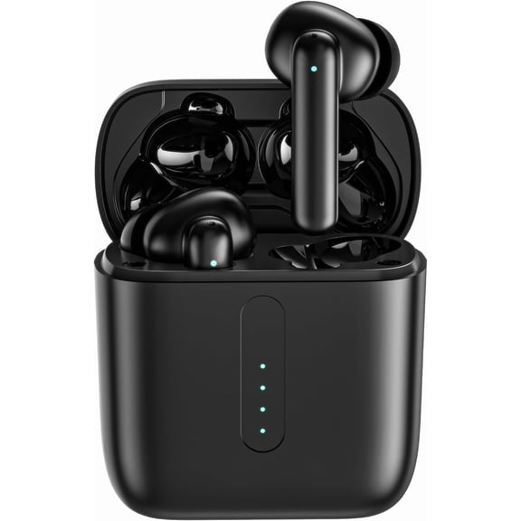 Wireless Earbuds, Earbuds with Big Bass Stereo, Lightweight Bluetooth Headphones, 60 Hours Playtime (Black)