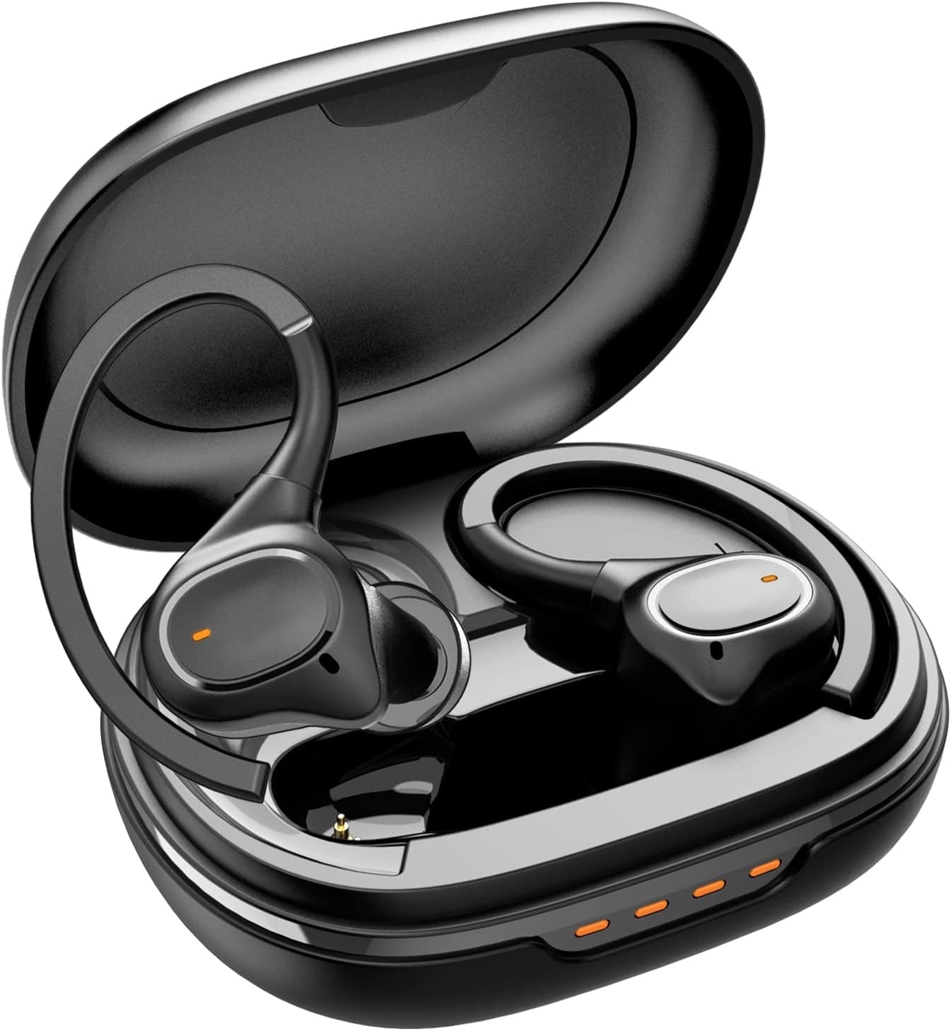 Wireless Earbuds with Earhooks for Small Ears, Mini Bluetooth Earbuds with Microphone, IPX7 Waterproof, 24H Playtime, Wireless Earphones for Sport and Working Out