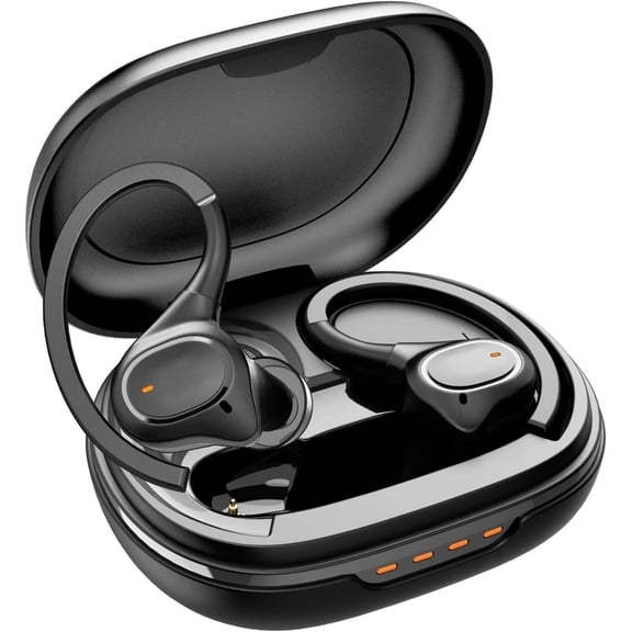 Wireless Earbuds with Earhooks for Small Ears, Mini Bluetooth Earbuds with Microphone, IPX7 Waterproof, 24H Playtime, Wireless Earphones for Sport and Working Out