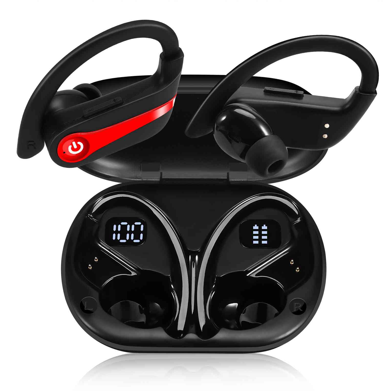 Wireless Earbuds For OnePlus One with Immersive Sound True 5.0 Bluetooth Over The Ear Sports Headphones with 2000mAh Charging Case Stereo Calls Touch Control IPX7 Sweatproof Deep Bass Walmart