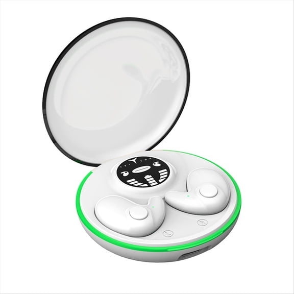 Wireless Earbuds HiFi Stereo Noise Reduction Invisible Sleep Design Compatible with Smartphone-White