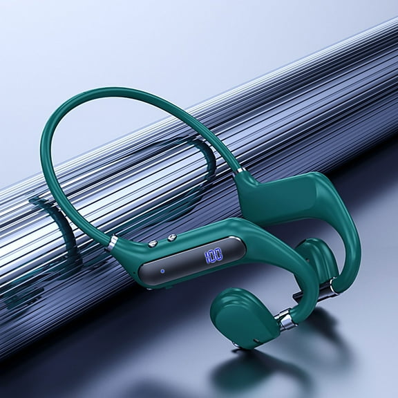 Wireless Earbuds, Hwkond Bluetooth Headphones Earless LED Digital Display Stereo Sound Large-capacity Battery Low Power Intelligent Noise Reduction, Green, Up to 60% Off