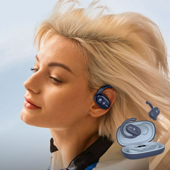 Wireless Earbuds, Hwkond Bluetooth Headphones Touches LED Digital Display Screen 5.3 Bluetooth Chip HIFI Stereo Surround Sound Intelligent Noise Reduction Low Latency, Gray, Up to 60% Off