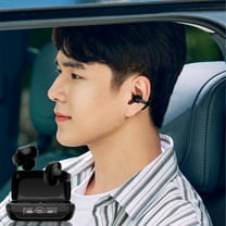 Wireless Earbuds, Hwkond Bluetooth Headphones Touches LED Digital Display Screen 5.3 Bluetooth Chip Type-c Fast Charging Intelligent Noise Reduction Low Latency, Black, Up to 60% Off