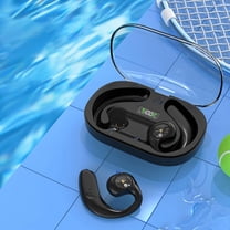 Wireless Earbuds, Hwkond Bluetooth Headphones Touches LED Digital Display Screen 5.3 Bluetooth Chip Type-c Fast Charging Intelligent Noise Reduction Low Latency, Black, Up to 60% Off