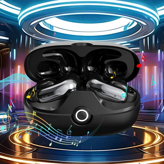 Wireless Earbuds Noise Canceling Headset IPX7 Waterproof Earphones For Workout/Running Ear Clip Sports Bluetooth Headphones