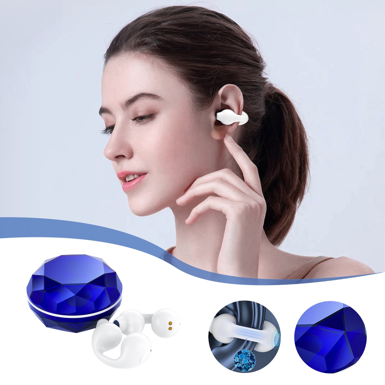 Wireless Earbuds Open Ear Wireless Bluetooth Headphones Clip on Earbuds Wireless Bluetooth Earphones With Noise Reduction Ear Clip Style Non invasive And Lossless Sound Quality Walmart