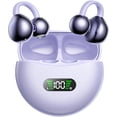 thumbnail image 1 of Wireless Earbuds Open Ear Clip On Headphones with LED Digital Display Charging Case Touch Control Bluetooth 5.4 Air Conduction Sport Earphones for Running Fitness, Medium Purple, 1 of 7