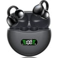 thumbnail image 1 of Wireless Earbuds Open Ear Clip On Headphones with LED Digital Display Charging Case Touch Control Bluetooth 5.4 Air Conduction Sport Earphones for Running Fitness, Medium Purple, 1 of 14