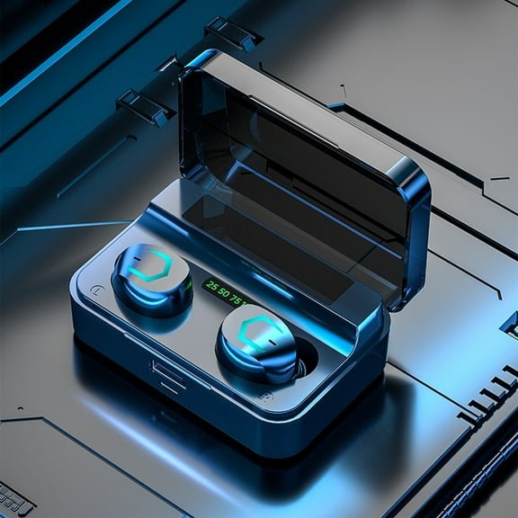 Wireless Earbuds Qwtwty Wireless Earbuds Bluetooth Headphones in Ear with Bluetooth 5.2 Bass LED Display IPX7 Earbuds for Sport And Work