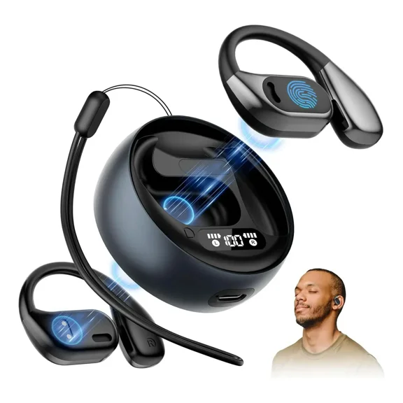 Wireless Earbuds – Rechargeable Bluetooth Earphones with Noise-Canceling & Compact Design for Travel, Business & Daily Use (Black)