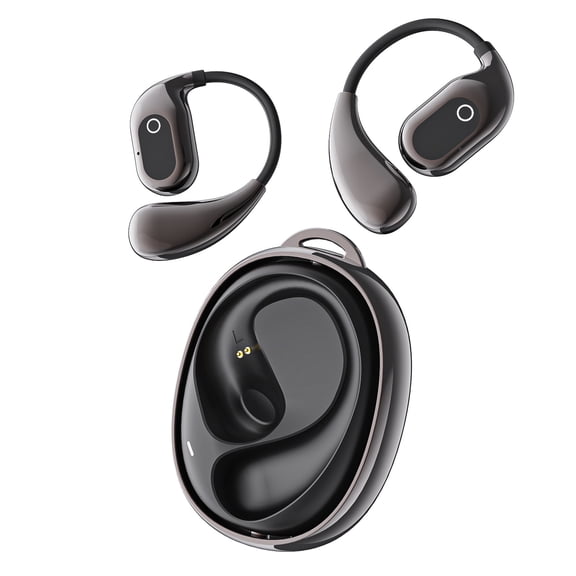 Wireless Earbuds Rotating Open-Ear 144-Language AI Translation Auto Meeting Minutes IPX4 20H Playtime Fast Charge-Black