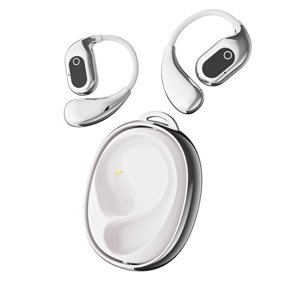 Wireless Earbuds Rotating Open-Ear 144-Language AI Translation Auto Meeting Minutes IPX4 20H Playtime Fast Charge-White
