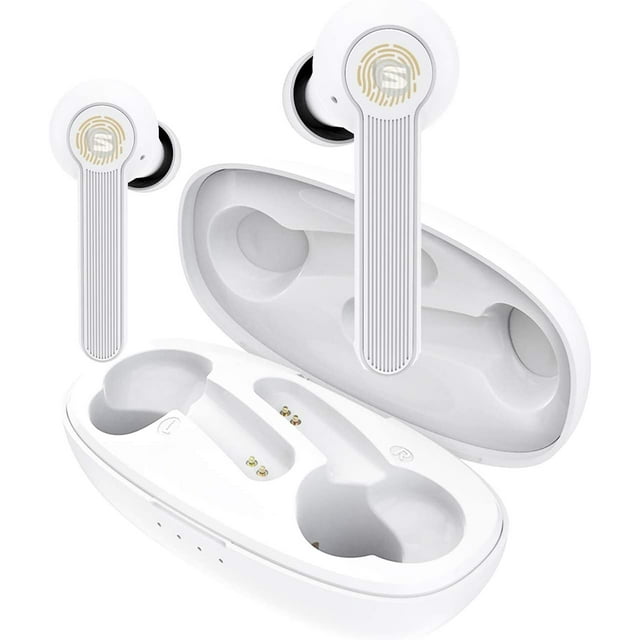Wireless Earbuds, ShuYo Bluetooth Earbuds Headphones V5.0 XY-7 in-Ear Earphones with Premium Sound and Deep Bass Smart Touch Control Built-in Mic Rechargeable Charging Case 120H Playing Time(White)