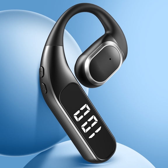 Wireless Earbuds (Single-Ear Open-Ear) - Bluetooth 5.4 Behind-Ear, Intelligent Noise Reduction Low Latency, High Battery Lightweight for Business Sports