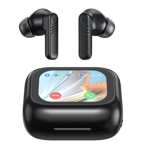 Cshidworld Smart Touch Screen Wireless Earbuds with ANC and ENC, Bluetooth 5.3 Headphones with Charging Display Case, Deep Bass Stereo Sound, Clear Calls, Sports Earphones for iPhone Android