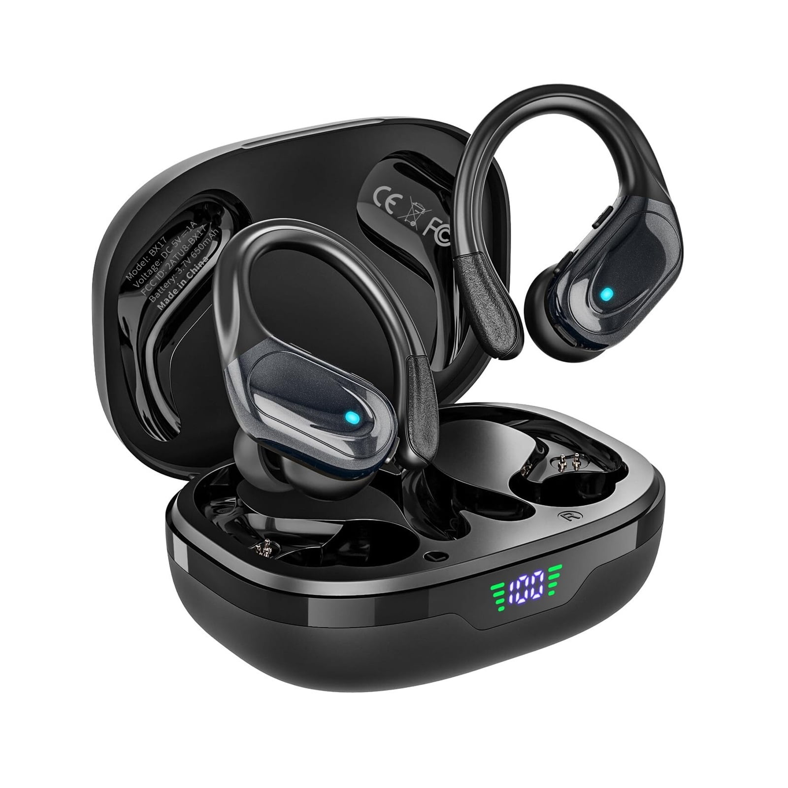 Wireless Earbuds Sport Bluetooth Headphones 5.3, 80Hrs Stereo New Bluetooth Earbuds with HD Mic, Earbuds with ENC Noise Canceling Earphones, IP7 Waterproof Headset for Sports/Workout/Running