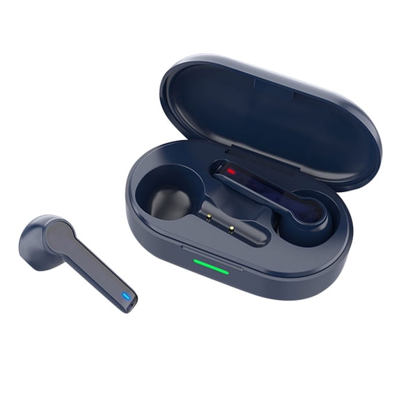 Wireless Earbuds, Sports Bluetooth Headphones, Ear Buds with 80hr Playtime, Noise Canceling, LED Power Display, IPX7 Waterproof Earphones for Workout/Running(Navy)