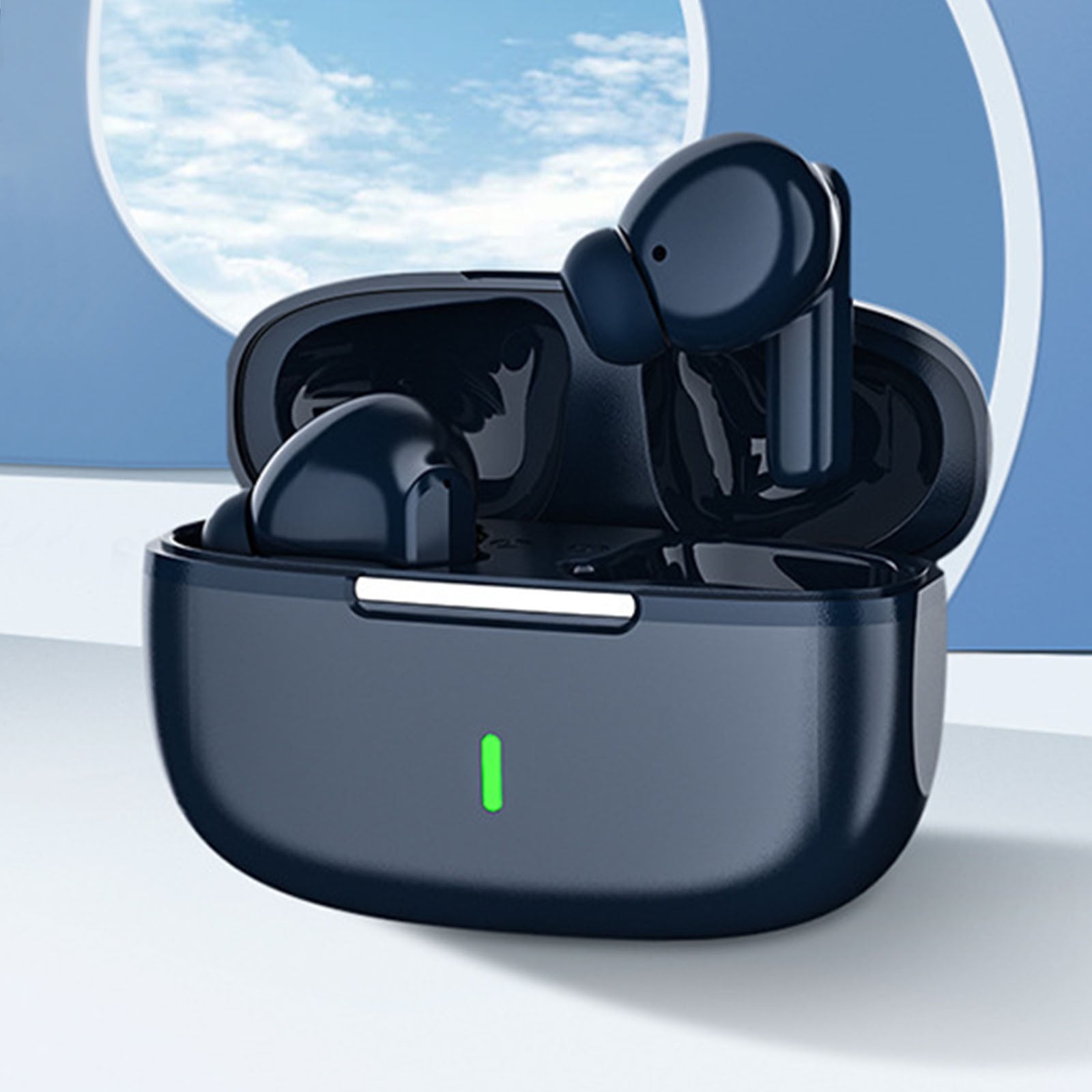 Wireless Earbuds bluetooth 5.4 Headphones Deep Bass and Noise Cancellation, 50 Hrs Playtime Bluetooth Ear Buds Led Display Wireless Headphones, IPX7 Waterproof Wireless Earphones for Android iOS,Blue