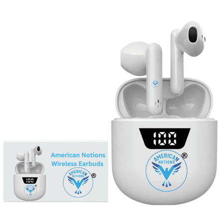 Wireless Earbuds for iPhone, Samsung, Android, Apple, Bluetooth 5.1 Headphones, LED Earphones, Earpods White