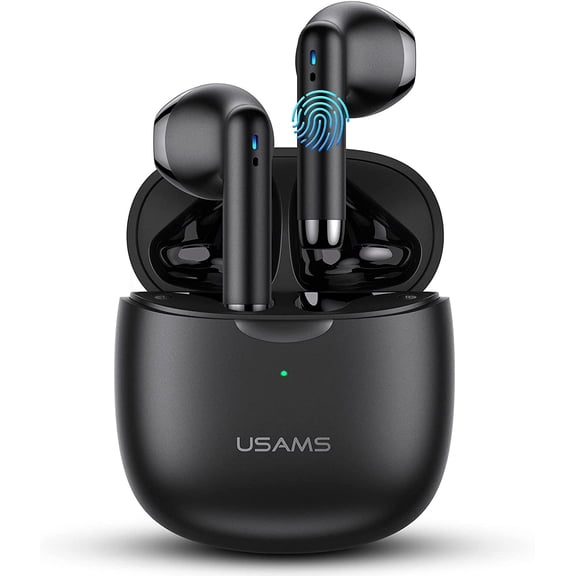 Wireless Earbuds for iPhone 13 Pro Max Bluetooth Headphones in Ear with Charging Case, Hands-Free Headset with Mic, Hi-Fi Stereo Sound, Touch Control, 24 Hours Playback - Black