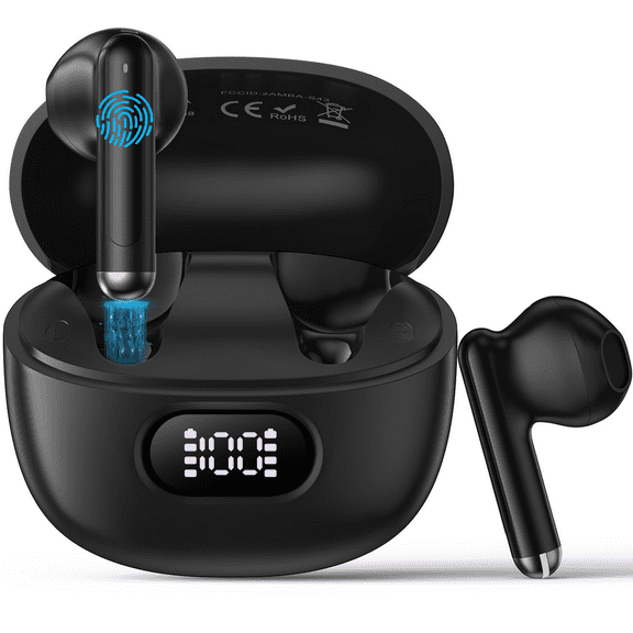 ABCPOW Wireless Earbuds,Bluetooth 5.3 Headphones 48Hrs Playtime Waterproof IPX6 In-Ear Stereo Earphones Headset Noise Cancelling Charging Case True Wireless Earbuds Compatible with iPhone Android