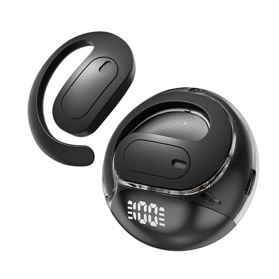 Wireless Earbuds with Earhooks Built-in Mic Earphones BT 5.4 Headset Ear Buds for Sports Running Workout Gym Black