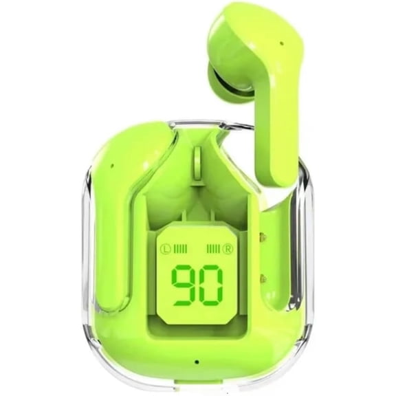 Wireless Earbuds with LED Display, Smart Touch Control, 20H Battery Life, Hi-Fi Sound, Noise Cancellation, 300mAh Charging Case (Green)