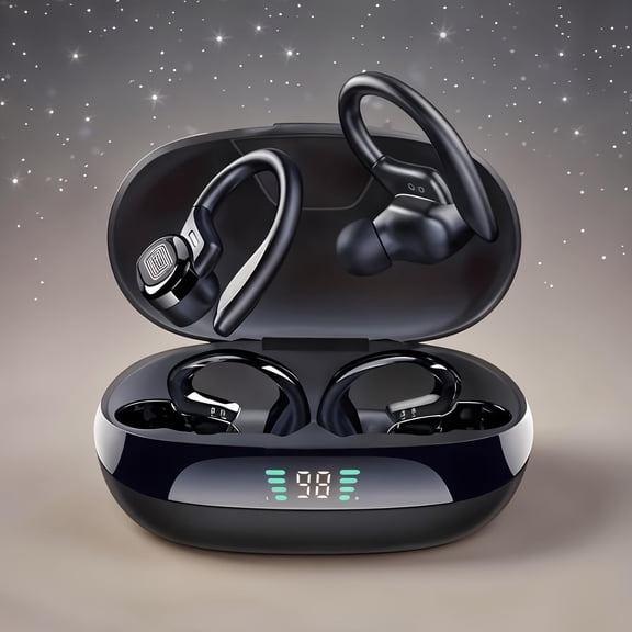 Wireless Earbuds with Mic & LED Display Charging , Auto Pairing, Long Battery, for Sports Gaming Driving, Gift for Friends Couples