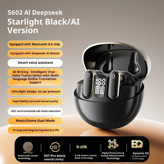 Wireless Earphones Noise Cancellation High Definition HIFI Sound Ultra Long Battery Life for Business Office Sports Fitness