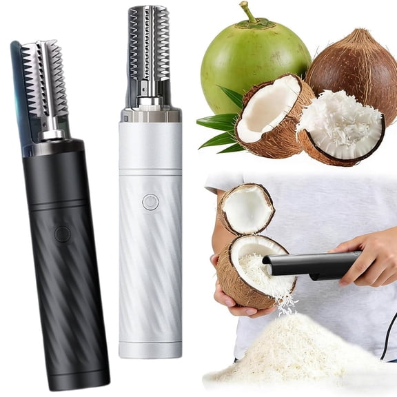 Wireless Electric Coconut Grater Machine, Cordless Roller Scraper & Peeler, Multi-Purpose Tool for Coconut Prep & Fish Scaling, Effortless Rechargeable Gadget for Kitchen & Outdoor Use, A