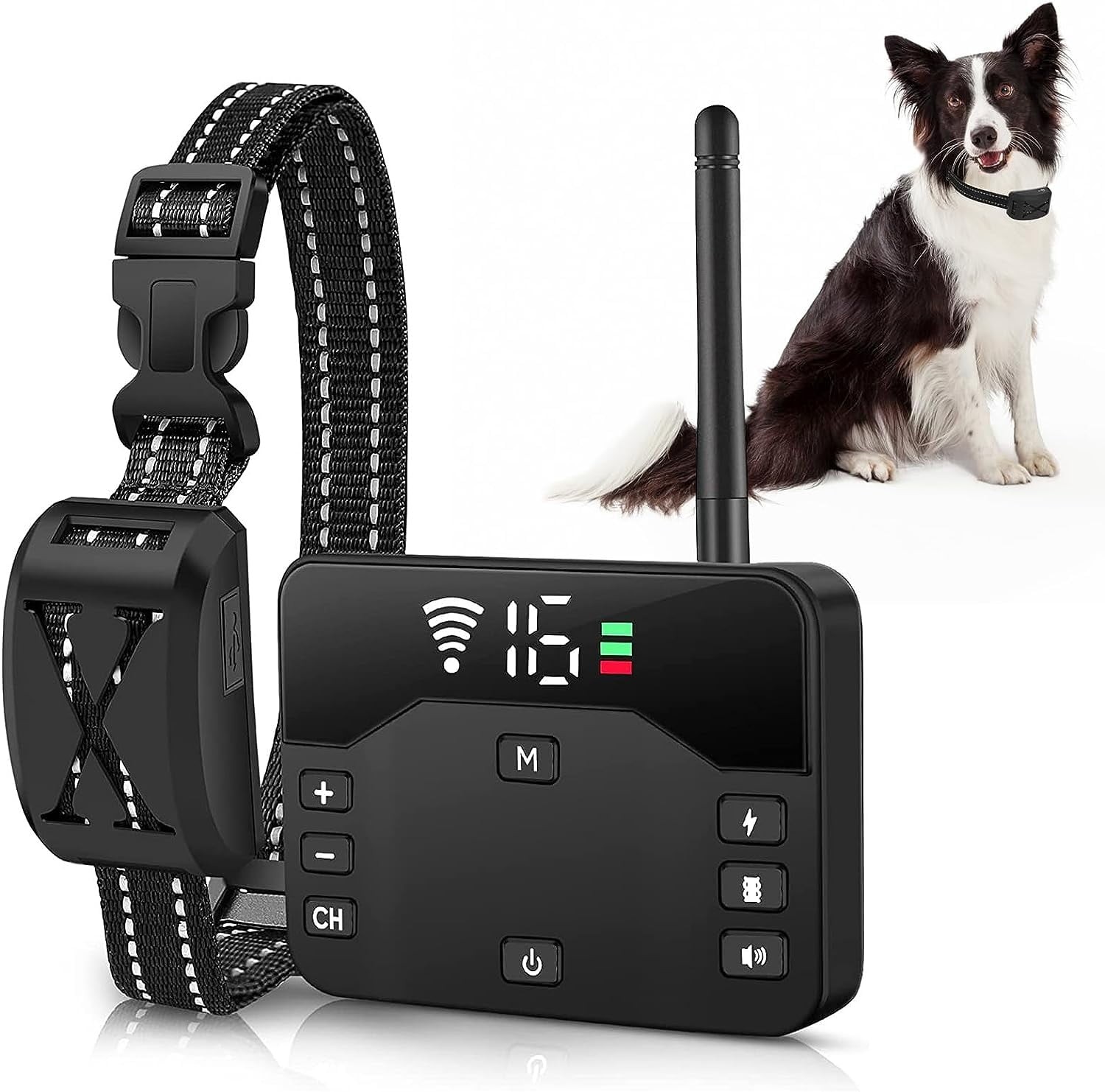 Invisible Electronic Dog Training System Wireless Fence & Collar, 2in