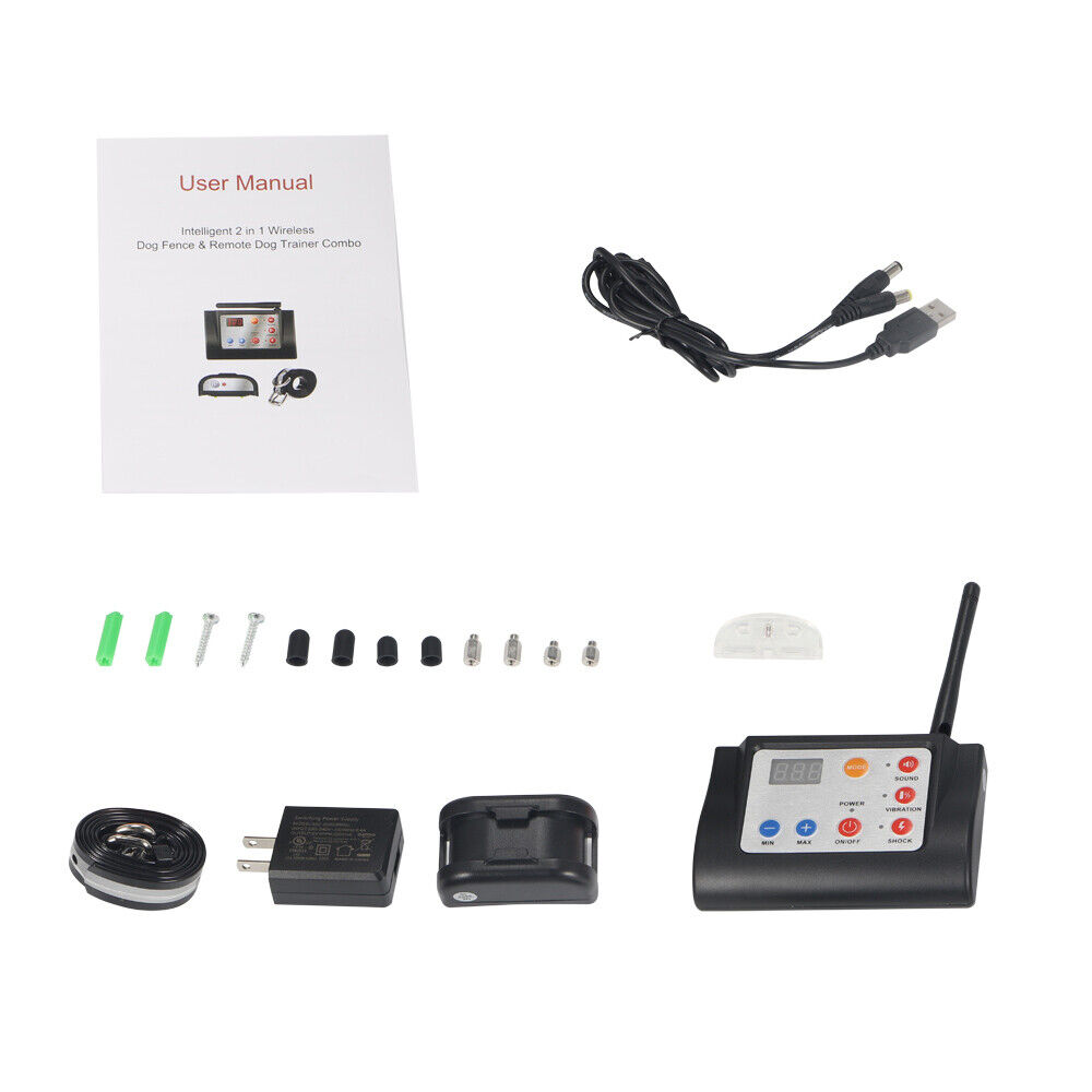 Wireless Electric Dog Safe Fence Containment System Shock Collars For 1