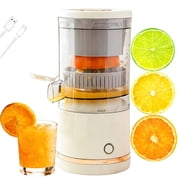 Wireless Electric Juicers, Fruit Press Machine with Juicing Head for Oranges Lemons KiwiFruit ,One-touch Operation Blade-free Design Easy to Clean Rechargeable for Kitchen Camping Travel White