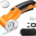 thumbnail image 1 of Wireless Electric Scissors, 4V Rechargeable Cordless With 3000Mah Battery, Rotating Cardboard Cutter With Led Light For Crafts Fabric Paper Cutting, 1 of 2