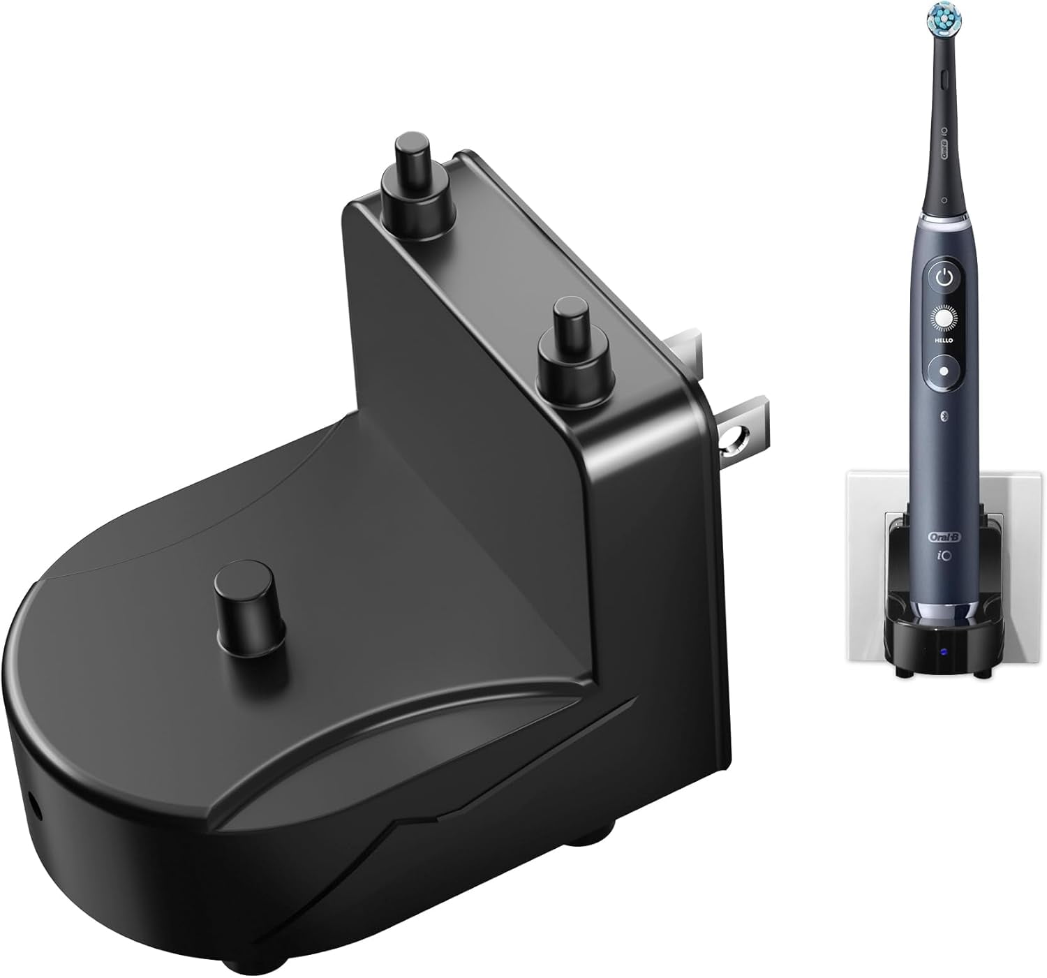 Wireless Electric Toothbrush Wall Charger Compatible with Philips Sonicare Electric Toothbrush HX6100, HX3000, HX6000, HX8000, HX9000, Portable, IPX7 Waterproof Charging Station (Black)