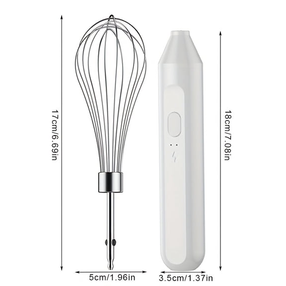 Wireless Electric Whisk, Automatic Handheld Mixer for Baking, Milk Frother & Coffee Frother, USB Charging, Lithium Battery, for Home Use