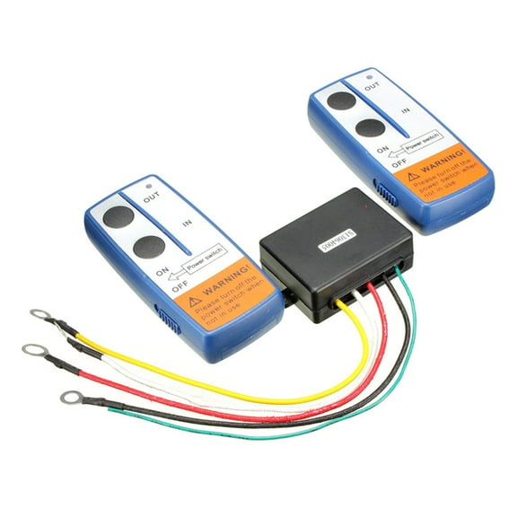 Wireless Electric Winch Remote Control Set with Manual Transmitter for Trucks and ATVs with 100 Foot Range and 12V Motor