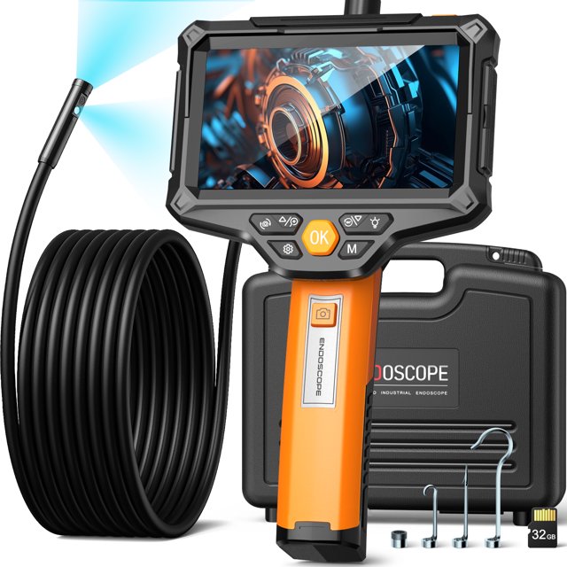 Wireless Endoscope, 6 LED Lights Borescope Camera, 7.9mm 3 in 1 USB