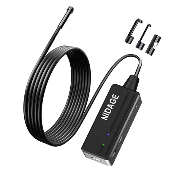 Wireless Endoscope Camera with Light HD Waterproof WiFi Borescope Flexible 5.5MM Automotive Snake Inspection Compatible Android and iOS Smartphones, iPhone, iPad, 4.92FT